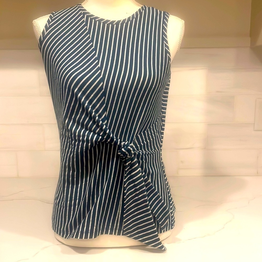 J. McLaughlin Cotton Faux Wrap Tie Front Tank